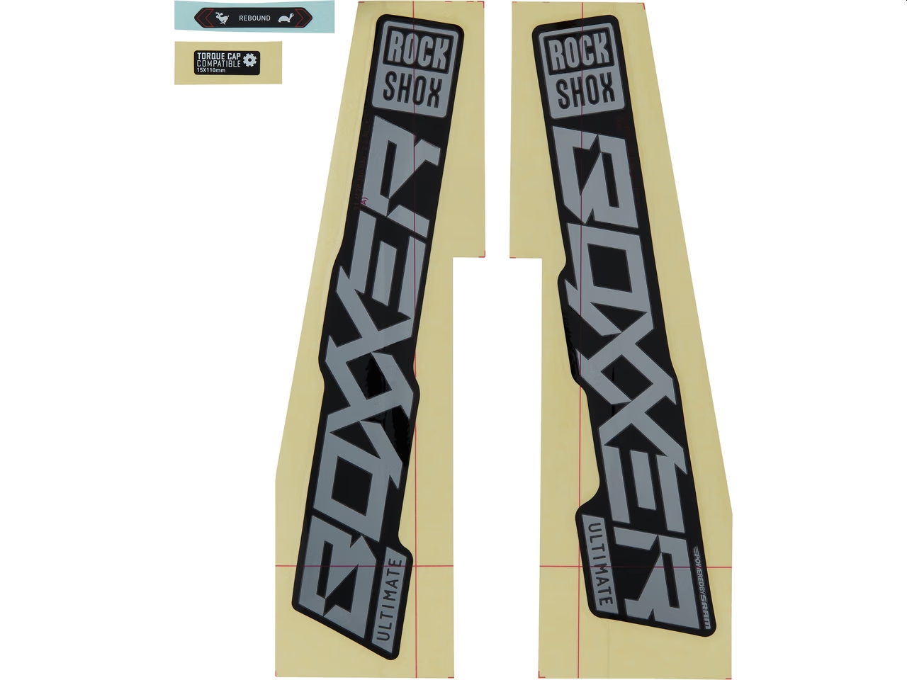 RockShox BoXXer Ultimate 27/29 villamatrica szett – fényes Polar fólia / fényes fekete