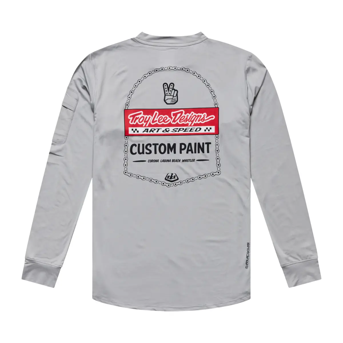 TLD férfi mez hosszú ujjú Ruckus Ride Tee Custom Paint Mid Gray - Image 4