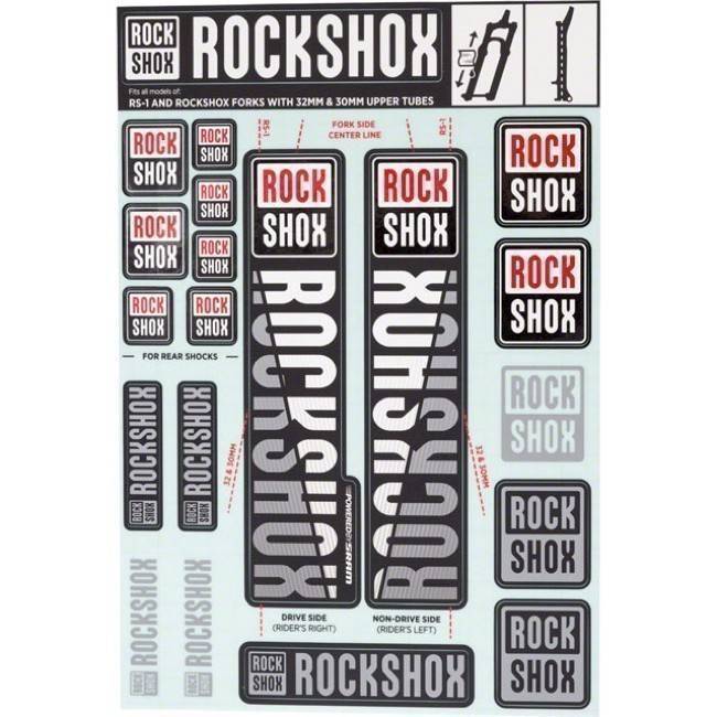 RockShox 30/32 mm / RS1 matrica szett – fehér