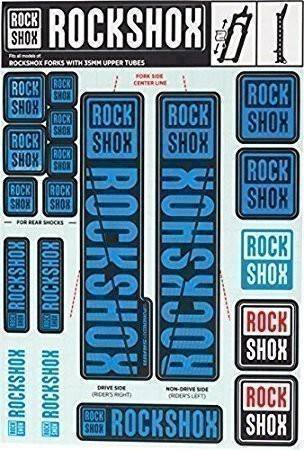 RockShox 35 mm matrica szett – Water Blue kék