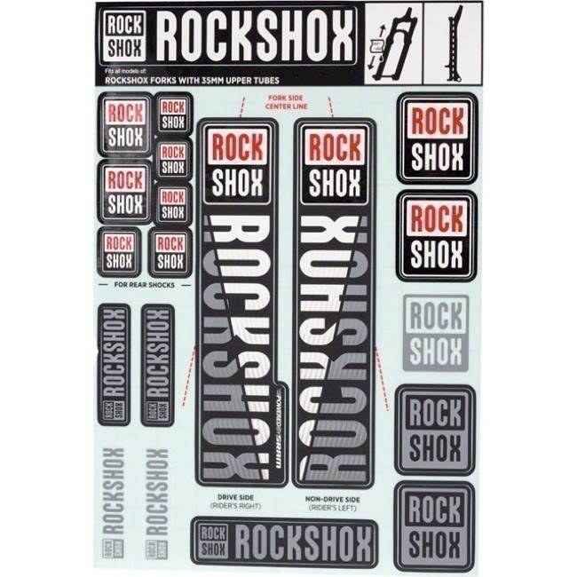 RockShox 35 mm Dual Crown matrica szett – fehér