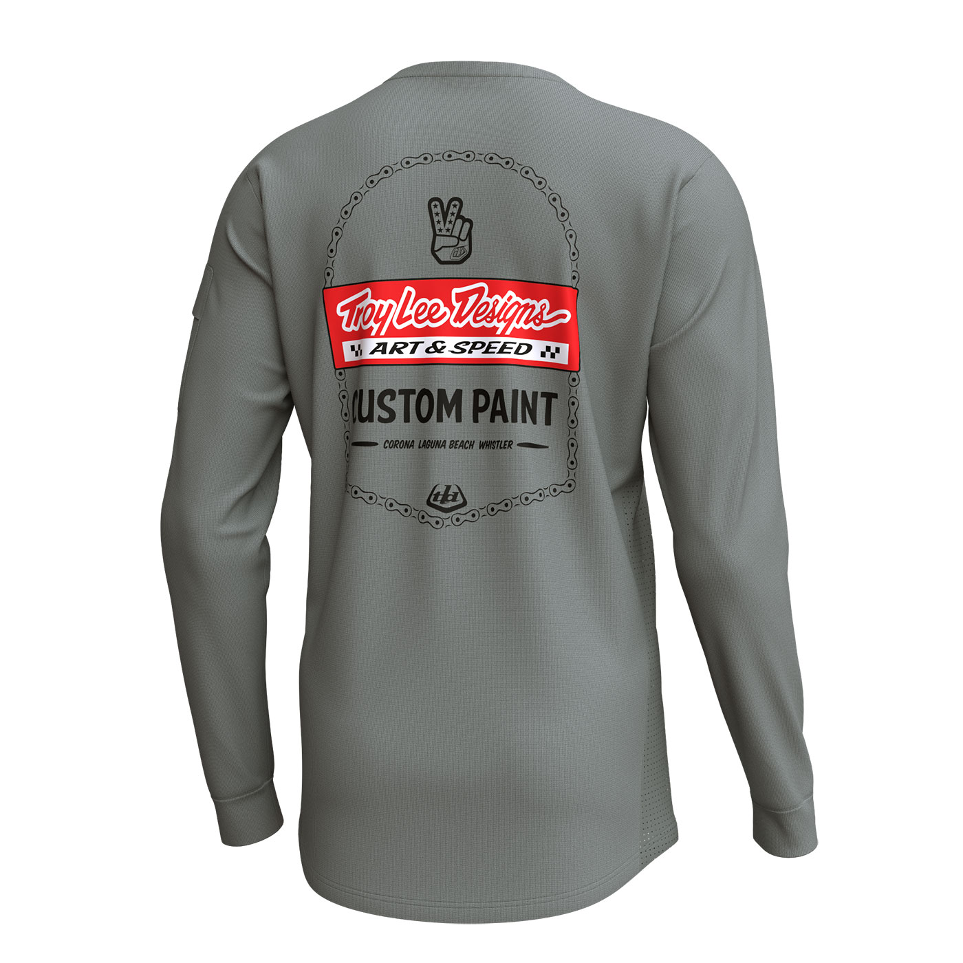 TLD férfi mez hosszú ujjú Ruckus Ride Tee Custom Paint Mid Gray - Image 2